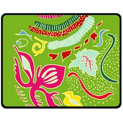 Green Organic Abstract Double Sided Fleece Blanket (Medium) 