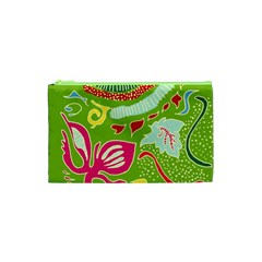 Green Organic Abstract Cosmetic Bag (XS)