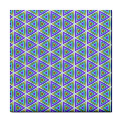 Colorful Retro Geometric Pattern Tile Coasters by DanaeStudio