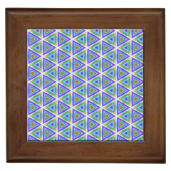 Colorful Retro Geometric Pattern Framed Tiles by DanaeStudio