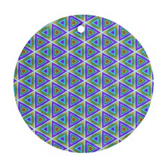 Colorful Retro Geometric Pattern Ornament (round) 