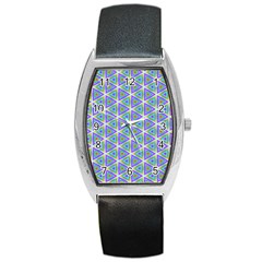 Colorful Retro Geometric Pattern Barrel Style Metal Watch by DanaeStudio