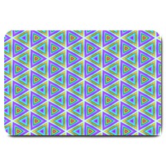 Colorful Retro Geometric Pattern Large Doormat  by DanaeStudio