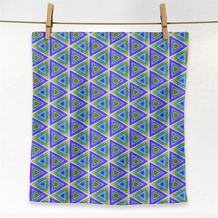 Colorful Retro Geometric Pattern Face Towel