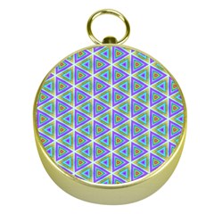 Colorful Retro Geometric Pattern Gold Compasses by DanaeStudio