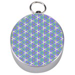 Colorful Retro Geometric Pattern Silver Compasses Front