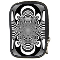 Black And White Ornamental Flower Compact Camera Cases by designworld65