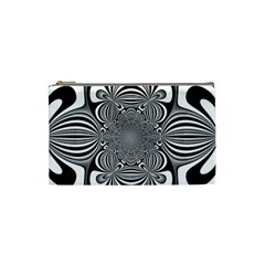 Black And White Ornamental Flower Cosmetic Bag (small)  by designworld65