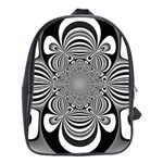 Black And White Ornamental Flower School Bags (XL)  Front