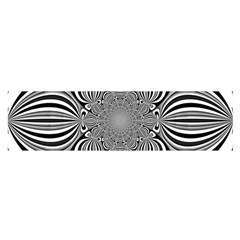 Black And White Ornamental Flower Satin Scarf (oblong) by designworld65