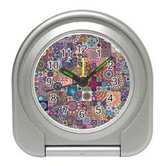 Ornamental Mosaic Background Travel Alarm Clocks