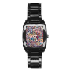 Ornamental Mosaic Background Stainless Steel Barrel Watch by TastefulDesigns