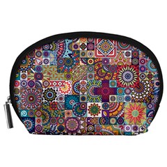 Ornamental Mosaic Background Accessory Pouches (large)  by TastefulDesigns