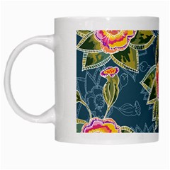 Floral Fantsy Pattern White Mugs