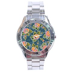 Floral Fantsy Pattern Stainless Steel Analogue Watch by DanaeStudio