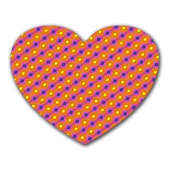 Vibrant Retro Diamond Pattern Heart Mousepads by DanaeStudio