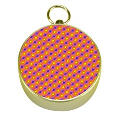 Vibrant Retro Diamond Pattern Gold Compasses by DanaeStudio