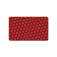 Red Passion Floral Pattern Magnet (name Card) by DanaeStudio