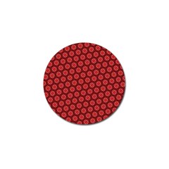 Red Passion Floral Pattern Golf Ball Marker (4 Pack) by DanaeStudio