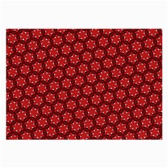 Red Passion Floral Pattern Large Glasses Cloth (2-side) by DanaeStudio