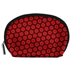 Red Passion Floral Pattern Accessory Pouches (large)  by DanaeStudio