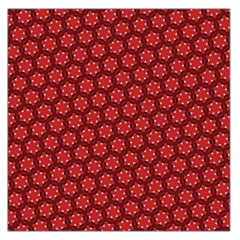 Red Passion Floral Pattern Large Satin Scarf (square) by DanaeStudio