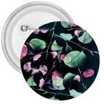 Modern Green And Pink Leaves 3  Buttons Front