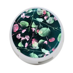 Modern Green And Pink Leaves 4-port Usb Hub (one Side) by DanaeStudio