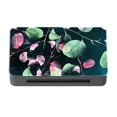 Modern Green And Pink Leaves Memory Card Reader With Cf by DanaeStudio