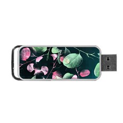 Modern Green And Pink Leaves Portable Usb Flash (two Sides) by DanaeStudio