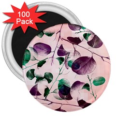 Spiral Eucalyptus Leaves 3  Magnets (100 Pack) by DanaeStudio