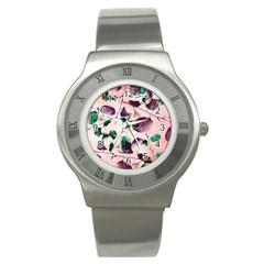 Spiral Eucalyptus Leaves Stainless Steel Watch by DanaeStudio