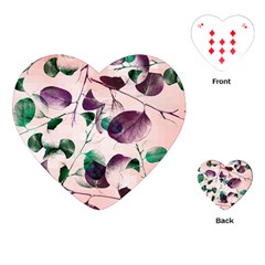 Spiral Eucalyptus Leaves Playing Cards (heart)  by DanaeStudio