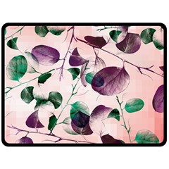 Spiral Eucalyptus Leaves Fleece Blanket (large)  by DanaeStudio