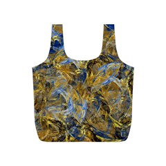 Antique Anciently Gold Blue Vintage Design Full Print Recycle Bags (s)  by designworld65