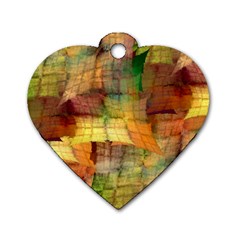 Indian Summer Funny Check Dog Tag Heart (two Sides) by designworld65