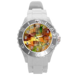 Indian Summer Funny Check Round Plastic Sport Watch (l) by designworld65