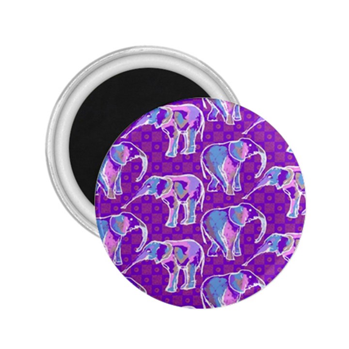 Cute Violet Elephants Pattern 2.25  Magnets