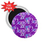 Cute Violet Elephants Pattern 2.25  Magnets (100 pack)  Front