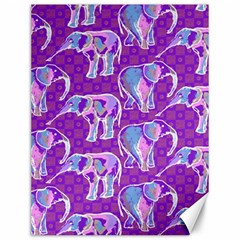 Cute Violet Elephants Pattern Canvas 12  X 16  