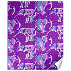 Cute Violet Elephants Pattern Canvas 16  X 20   by DanaeStudio