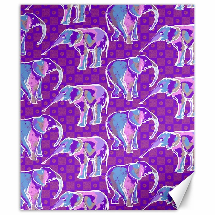 Cute Violet Elephants Pattern Canvas 20  x 24  