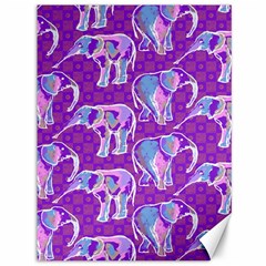 Cute Violet Elephants Pattern Canvas 36  X 48   by DanaeStudio