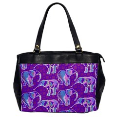 Cute Violet Elephants Pattern Office Handbags by DanaeStudio