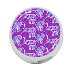 Cute Violet Elephants Pattern 4-port Usb Hub (one Side) by DanaeStudio