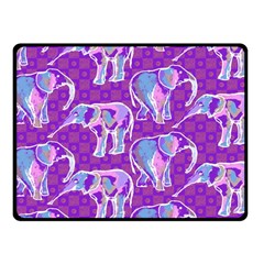 Cute Violet Elephants Pattern Fleece Blanket (small) by DanaeStudio