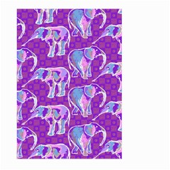 Cute Violet Elephants Pattern Large Garden Flag (two Sides) by DanaeStudio