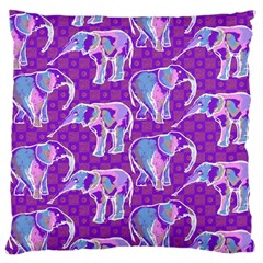 Cute Violet Elephants Pattern Large Cushion Case (one Side) by DanaeStudio