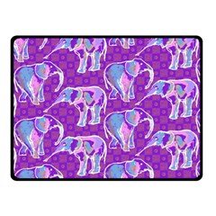 Cute Violet Elephants Pattern Double Sided Fleece Blanket (small)  by DanaeStudio