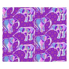 Cute Violet Elephants Pattern Double Sided Flano Blanket (small)  by DanaeStudio